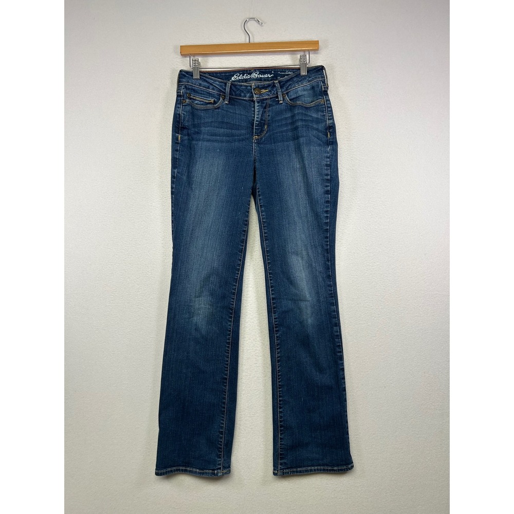 Classic Outdoor Eddie Bauer Womens 2 Blue Curvy Bootcut Specially Dyed Jeans